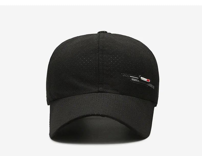 Summer Small Leather Label Quick-dry Baseball Cap Outdoor Sports Running Duck Cap Fashion Trend Simple Hat Men