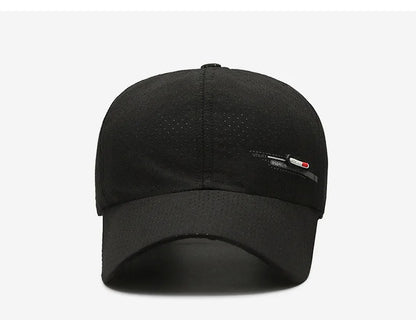 Summer Small Leather Label Quick-dry Baseball Cap Outdoor Sports Running Duck Cap Fashion Trend Simple Hat Men