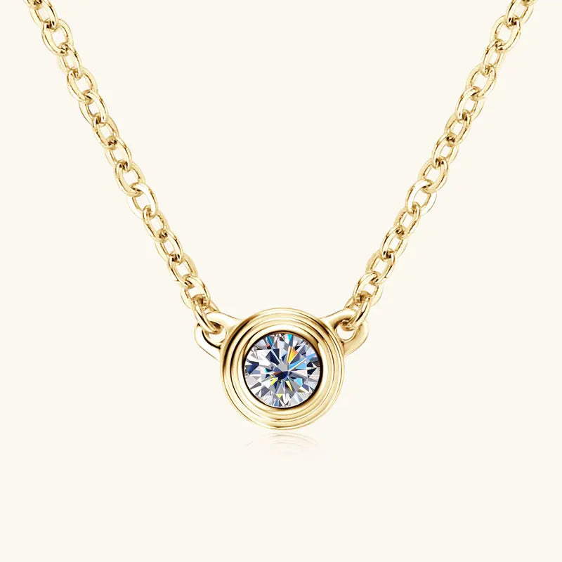 3mm Moissanite Diamond Round Pendant Necklaces for Women 925 Sterling Silver Chains Wedding Fine Jewelry Gift Collares
