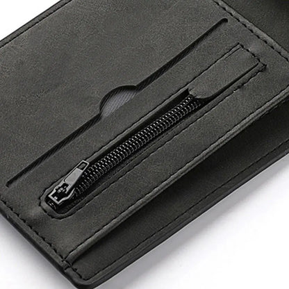 Portefeuille homme en cuir PU, fentes multiples pour cartes, porte-monnaie pliant, sac à main grande capacité