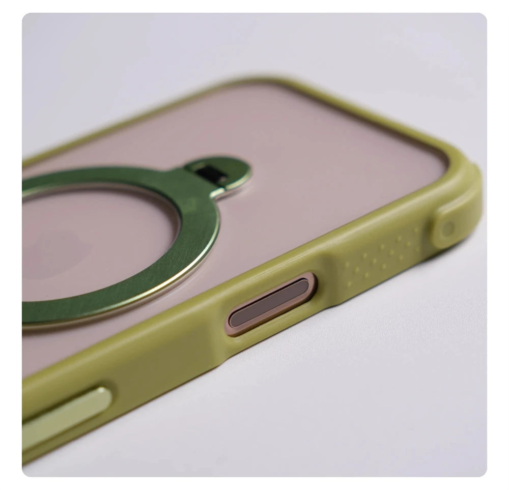 360° Magnetic Rotatable Holder Shockproof Case For iPhone 17 16 Pro Max 15 14 13 Transparent For MagSafe Wireless Charge Cover
