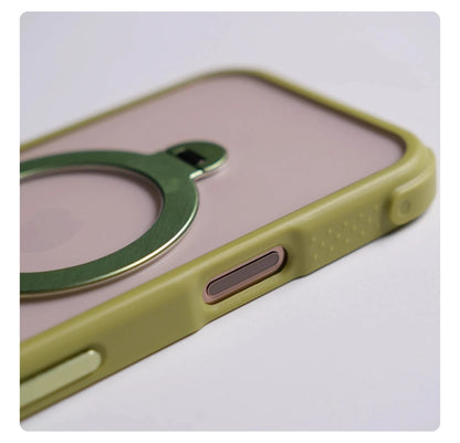 360° Magnetic Rotatable Holder Shockproof Case For iPhone 17 16 Pro Max 15 14 13 Transparent For MagSafe Wireless Charge Cover