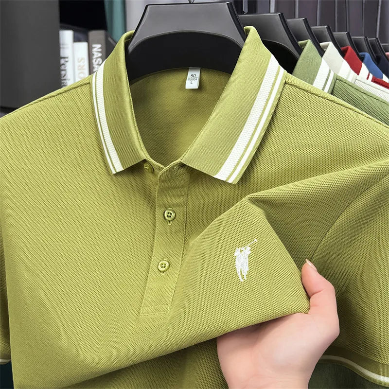 100% cotton luxury brand short sleeve polo shirt men new classic pony embroidery summer T-shirt high-end fashion casual Paul top