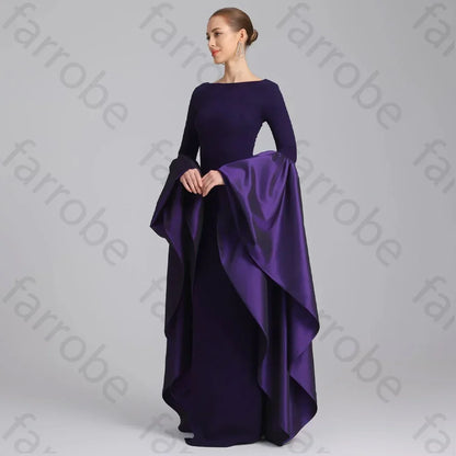 Customized Fitted Gown with Extra Long Sleeves A-Line Evening Dresses Formal Exquisite High Quality Prom Party Gowns for Women