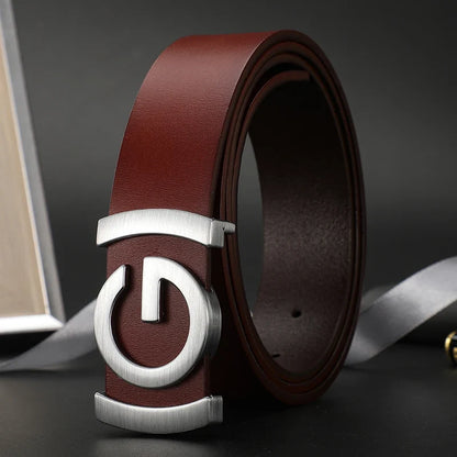 High Quality 34mm Work Business Strap Male men Belts Metal Buckle Brand Leather Belt Men Famous Luxury belt for men jeans