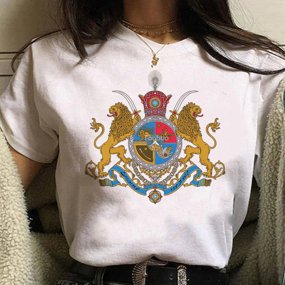 Iran tshirt women designer t shirt girl Japanese streetwear manga clothes