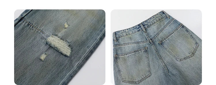 Retro Women's Jeans Loose Casual  New High Waisted Wide Legs Denim Pant Female Trousers Spring Autumn 2025