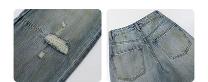 Retro Women's Jeans Loose Casual  New High Waisted Wide Legs Denim Pant Female Trousers Spring Autumn 2025