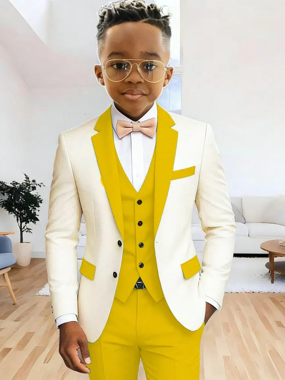 Multi-colors Boys Suits 3 Pieces Jacket Vest Pants Wedding Ring Bearer Outfit Handome Slim Fit Tuxedo For Birthday Party