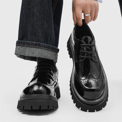 Brand Man Shoes Formal Green Glossy Leather Shoes for Men Lace Up Oxfords for Male Wedding Party Office Business Casual Shoe Men