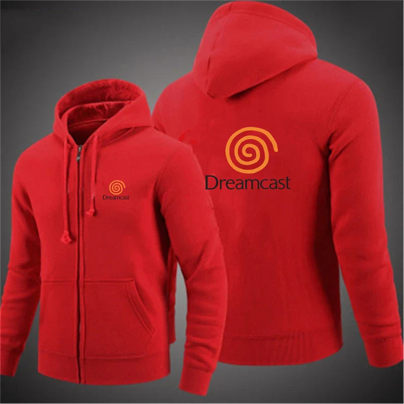 New Dreamcast Sega Autumn Men Sweatshirts Long Sleeve Jacket Hoodie Zipper Closure Jacket Male Hoodies Slim Fit Male Clothing