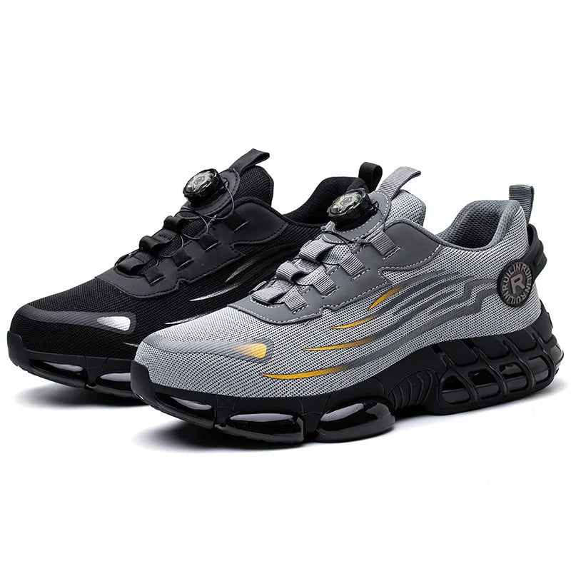 Rotating Button Safety Shoes Men Anti-smash Anti-puncture Work Shoes Fashion Men Safety Sport Shoes Security Protective BootsMen
