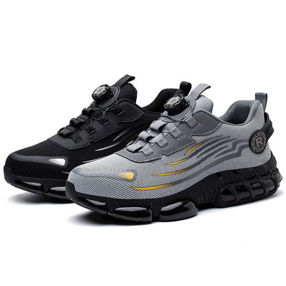Rotating Button Safety Shoes Men Anti-smash Anti-puncture Work Shoes Fashion Men Safety Sport Shoes Security Protective BootsMen