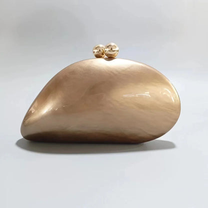 shell shape clutch bag women designer evening party cute purse new green gold purple ivory handbag High Quality
