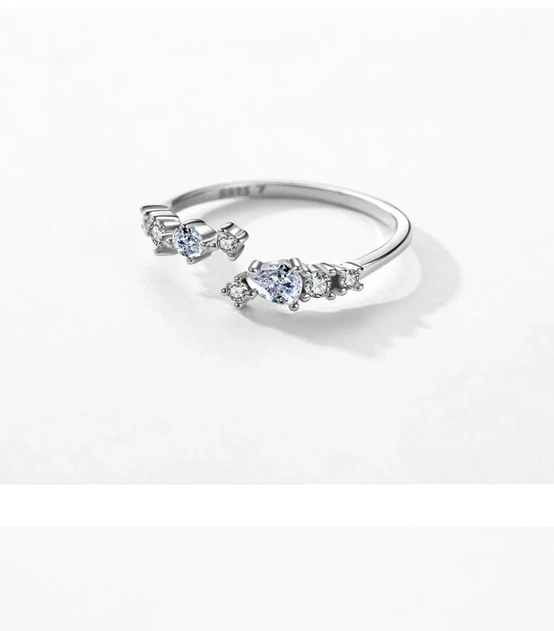 New 925 Sterling Silver Minimalist Clear Zirconia Stackable Ring For Women Anniversary Wedding Band Simple Fine Jewelry