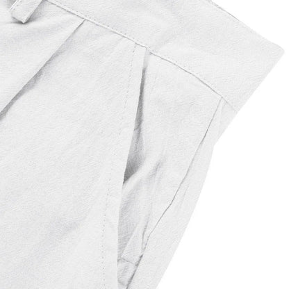 Amazon European and American Men's Linen Solid Color Casual Suit Pants New Fashion Beach Wide-Leg Trousers