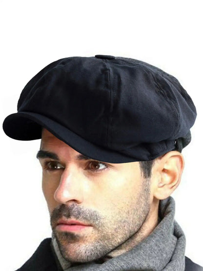 British Style Newsboy Cap Men Cotton Ascot Cap Dad Vintage New Brand Spring Flat Cap Khaki 2023 Octagonal Autumn Ma I0K9