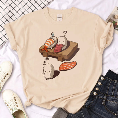 Sushi Shirt t shirt women manga harajuku streetwear t shirt female funny clothes