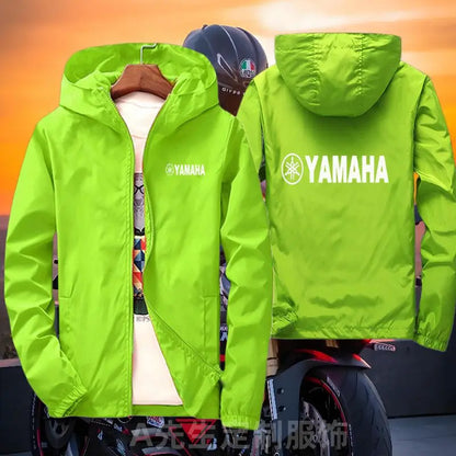 2026customized Yamaha motorcycle trench coat creative and personalized riding thin casual men's and women's zipper hooded jacket