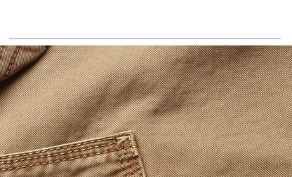 Korean Streetwear High Quality Double Gauge Twill Wash Cargo Pants For Men Clothing Harajuku Cotton Casual Straight Leg Trousers