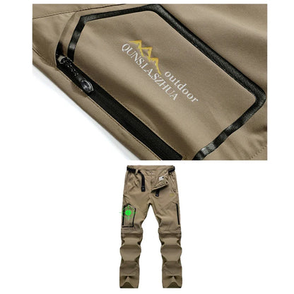 Men's Convertible Cargo Tactical Pants Camping Quick Drying Outdoor Hiking Pants Zip Off Lightweight Work Trekking Trousers