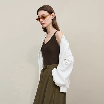 Women's Tank Top 2026 Summer New Solid Color Slim Fit Sleeveless Vest Casual Layering V-Neck Camisole For Women 12642062