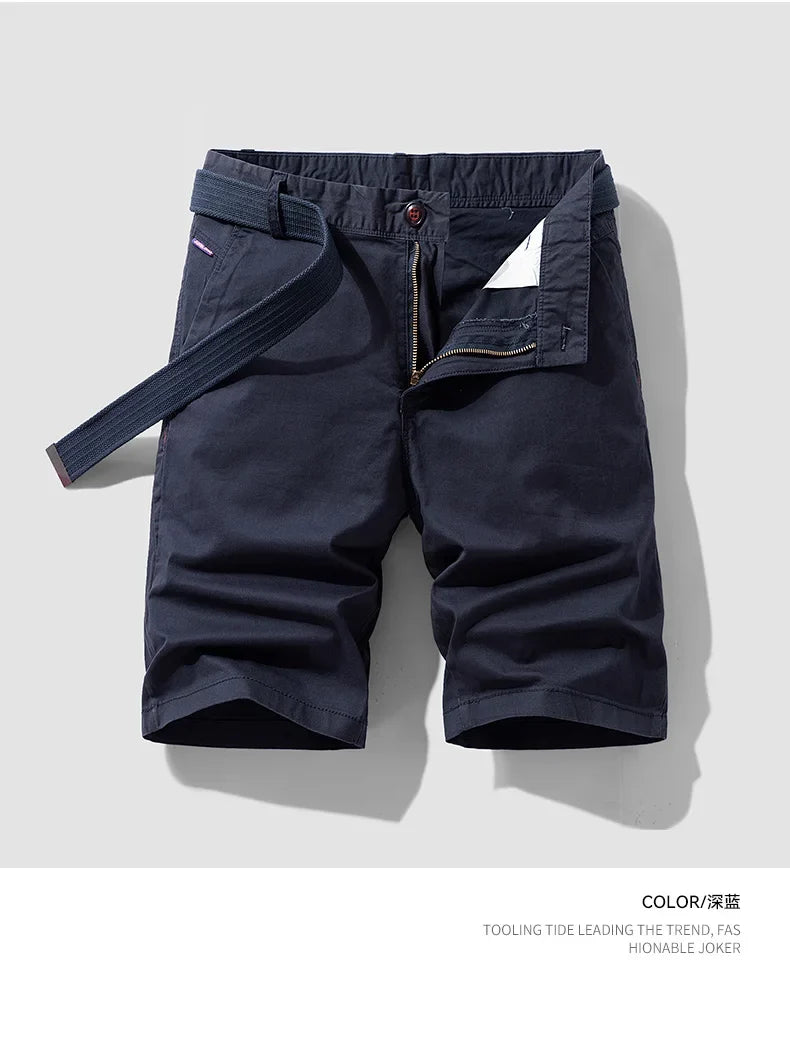 Men Summer Five Points Pants Male Trendy Loose Casual Daily Short Simple Fashion Versatile Solid Color Straight Leg Cargo Shorts