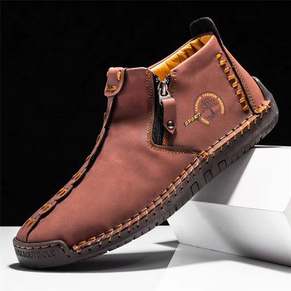 2026 New Style Comfortable Loafers Fashion Ethnic Style Casual Shoes Men's Slip-on Spring Breathable Boots Plus Size Ankle Boots
