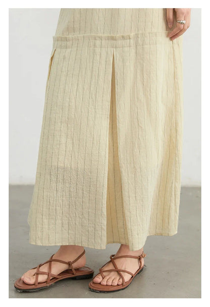 Women Dress Sets Stripe Shirt Loose Casual Long Sleeve Sunscreen Blouses Camisole V-neck Dresses Spring Autumn 2025