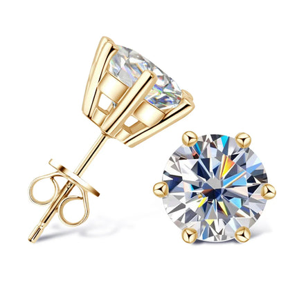 Moissanite Pendant Necklace 0.5-3CT D Color VVS1 6 Prong 925 Sterling Silver 18K Gold Plated Solitaire Necklace