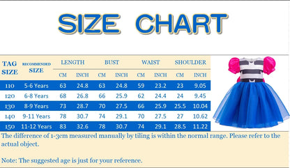 Kids Girls Cartoon Cats Cosplay Princess Dress Children Puff Sleeve Bow Tulle Gown For Carnival Halloween Birthday Party Outfit