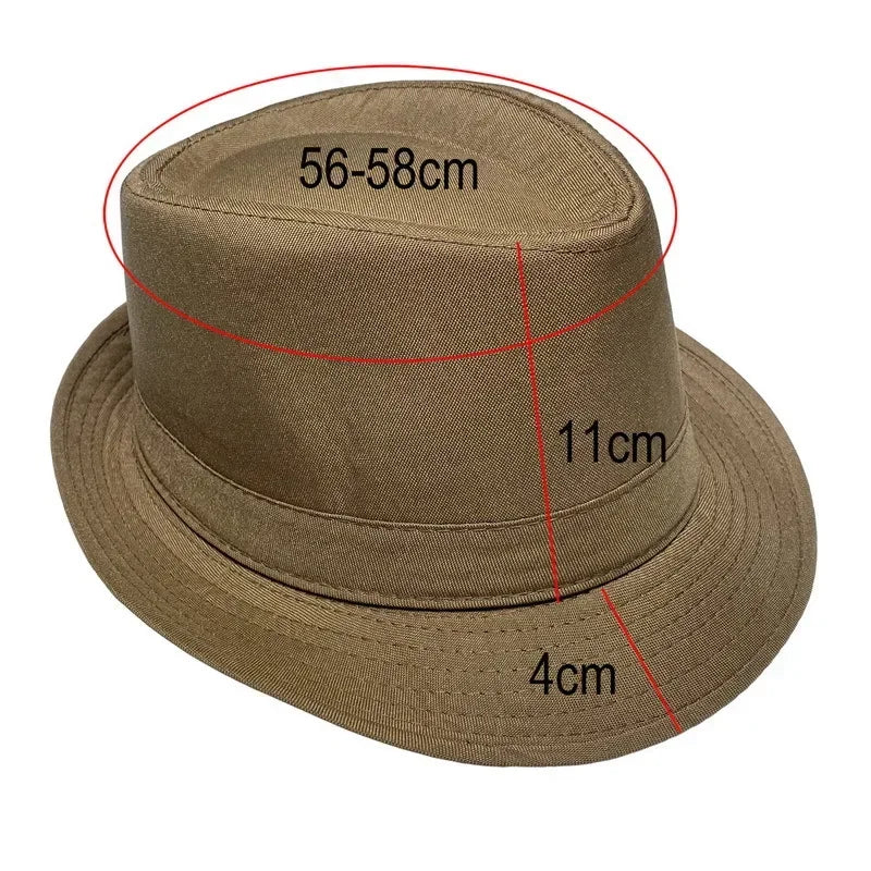 Summer Solid Bright Color Sun Hat British Jazz Hat Top Hat Men's Top Hat Winter Middle-aged and Elderly Jazz Warm Hat Fedora Hat