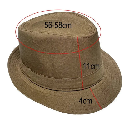 Summer Solid Bright Color Sun Hat British Jazz Hat Top Hat Men's Top Hat Winter Middle-aged and Elderly Jazz Warm Hat Fedora Hat