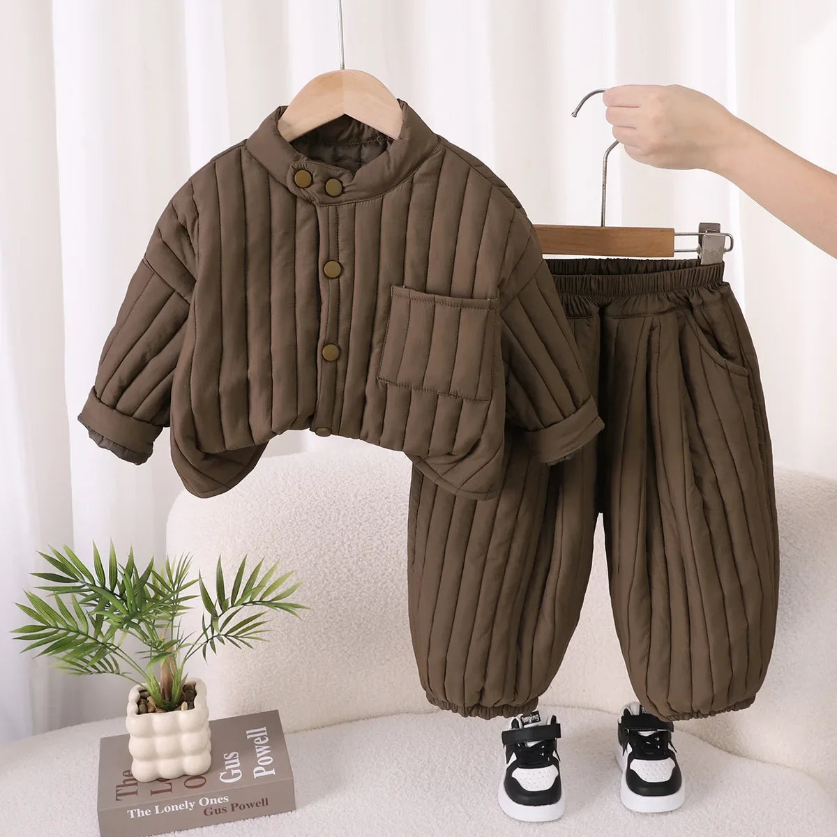 New Winter Baby Girls Clothes Set Children Boys Thick Warm Jacket Pants 2Pcs/Set Infant Clothing Toddler Costume Kids Tracksuits