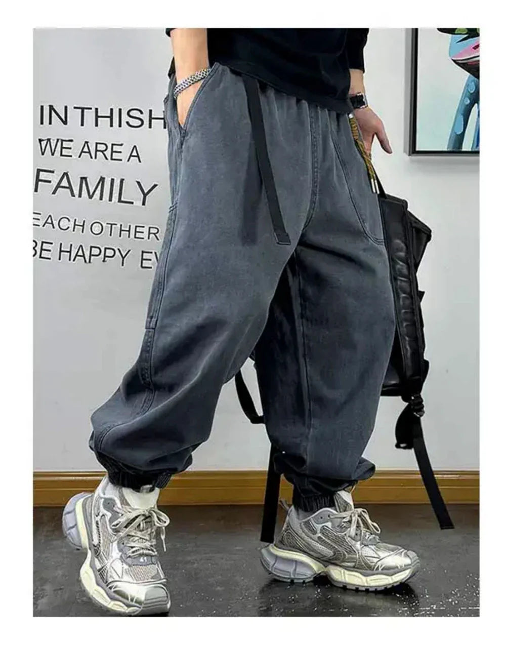 Japanese Streetwear High Quality Baggy Cargo Pants Harajuku Casual Men Clothing Plus Size Joggers Fashion Loose Work Trousers