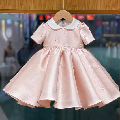 Classic Beading Princess Dresses For Kid Girls Birthday Party Infant Luxury Ball Gown Children Baptism Childen Formal Dresses