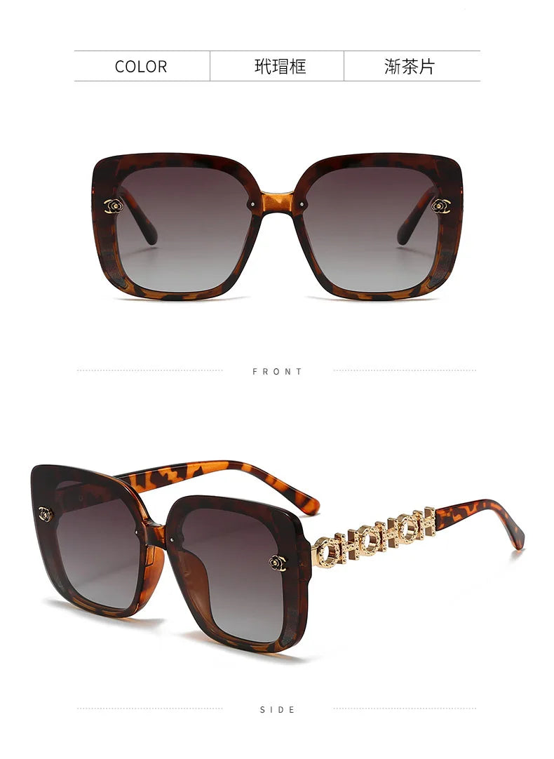New Polarized Sun Glasses Women's High Sense Large Frame Versatile Sunglasses Street Shot Glasses Tide Light Luxury Sunglass