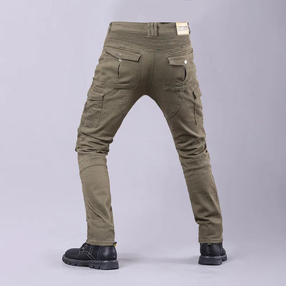 New Men's Winter Riding Motorcycle Cargo Pants Male Outdoor Riding Jeans Moto Protective Gear With Hip Knee Gear Long Trousers