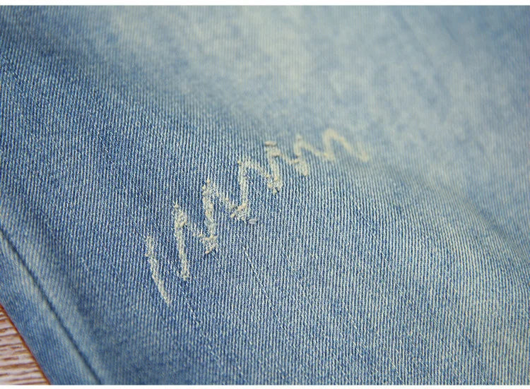 Fashion Summer Ladies Ripped Loose Jeans Womens Leisure Embroidery Denim Trousers Vintage Females Elastic Harem Pants