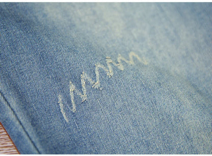 Fashion Summer Ladies Ripped Loose Jeans Womens Leisure Embroidery Denim Trousers Vintage Females Elastic Harem Pants