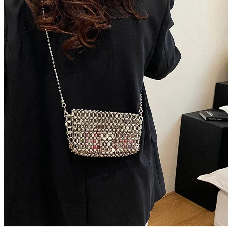 PU Sense of Luxury Solid Color Evening Bags Hollow Out Temperament 2025 Hot Sale Ladies Bags Versatile Fashion Shoulder Bags