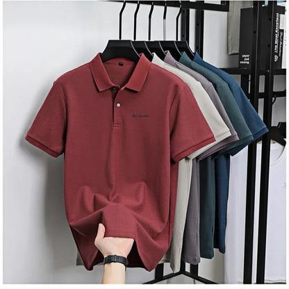 High end brand polo shirt letter printed men's short sleeved 100% cotton comfortable breathable casual 2026 summer new T-shirt