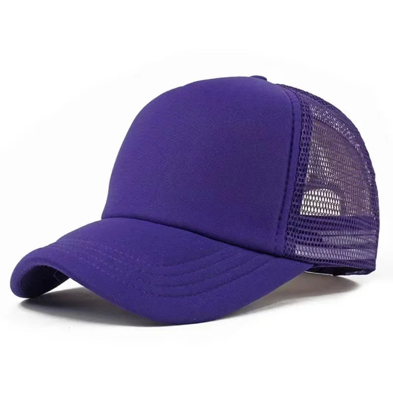 Unisex Cheaper 5 Panel Trucker Hat For Adult Summer Net Baseball Cap Men Women Sponge Mesh Adjustable Sun Hat Visor