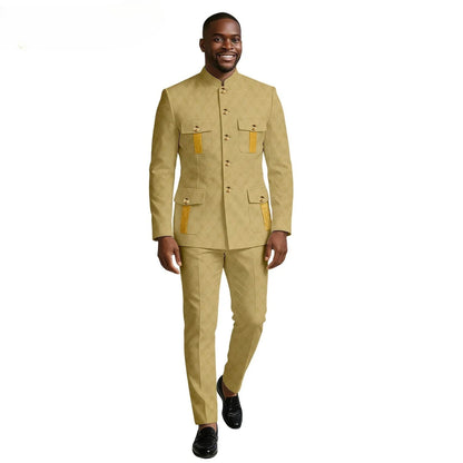 New Men's Suit 2-piece Business Formal Blazer Double-breasted Design Groom Tuxedo for Wedding XS-6XL Outfit
