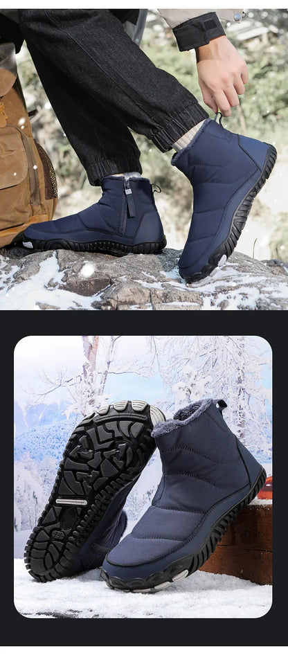 Cotton Boots Men/women Large Size 47 Waterproof Snow Boots Winter Warm  Comfort Zipper Anti Cold Non-slip Cotton Boots