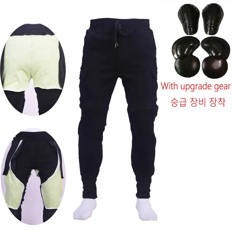 Motorcycle Riding Jeans Pants Soft And Casual Inset Gear Wear-resistant Fireproof Kevlar Protective Layer On Hips And Knees