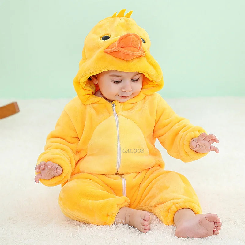 Cute Monkey Tiger Dinosaur Cosplay Costumes Boys Girls Toddler Animal Jumpsuit Baby Rompers Infant Clothes Pyjamas Kids Kigurumi