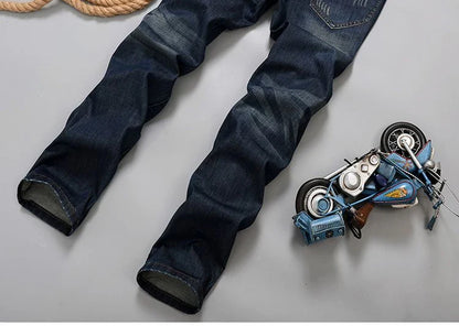 2026 New Men's Jean Spring Autumn Straight Trendy Pants Casual Denim Trousers Men Classic slim Stretch Jeans Fashion