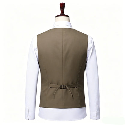 Plus Size Mens Vest Checkered Elastic Single Breasted Waistcoat For Host Groom Groomsmen Coffee Khaki l Suit Vest for Men 9XL