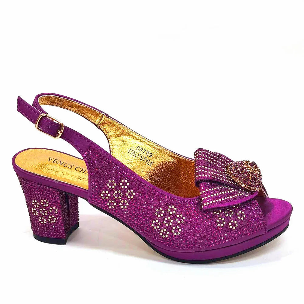 2024 Italian Design Girly Style Golden Color Wedding Shoes And Bag Full Diamond Decoration Metal Closure Bags